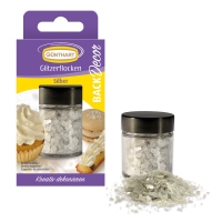 6 pcs Flocon scintillant, argent