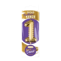 Bougies Chiffre or  Balloon  n°1, 1 X12 pcs