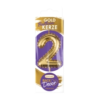 Bougies Chiffre or  Balloon  n°2, 1 X12 pcs
