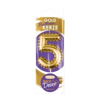 Bougies Chiffre or  Balloon  n°5, 1 X12 pcs