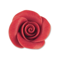 Moyennes roses rouges, pâte d'amandes, 1X 36pcs - Ø 35 mm