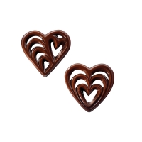 Petits cœurs filigranés chocolat noir 1 X260 pcs - 35 x 35 x 2 mm