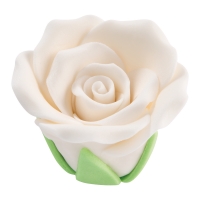 Moyennes roses blanches, sucre 1 X30 pcs - Ø 40 mm