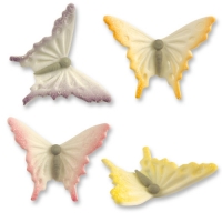 Papillons en sucre adragant 3D, assortis 1 X24 pcs - 57 x 42 x 17 mm