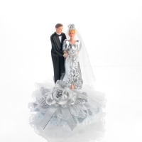 Couple Elegant en porcelaine Noces d'Argent  1 X1 pcs - 170 x 165 mm