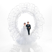 Couples de mariés classique en plastique sous Arc en Tulle 1 X4 pcs - 220 x 230 mm