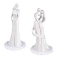 Couples de mariés Enlacés en porcelaine blanche, 2 Modèles Assortis 1 X2 pcs