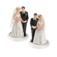 Couples de mariés sur embase 2x2 Modèles 1 X4 pcs - Ø 75 x 110 mm
