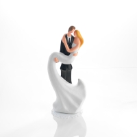 Grand couple de mariés s'embrassant en porcelaine sur embase 1 X1 pcs - Ø 110 x 208 mm