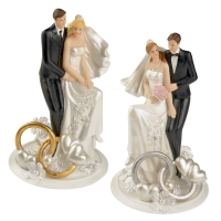 Couple de mariés avec alliances argent et or  1 X2 pcs - Ø 113 x 175 mm