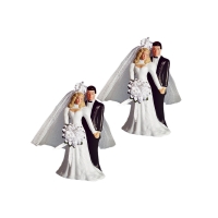 Couples de mariés classique en porcelaine 1 X5 pcs - 55 x 105 mm