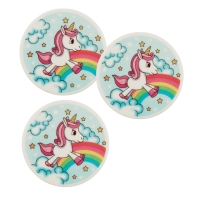 Plaques Licorne, mousse de sucre 1 X12 pcs - Ø 90 mm