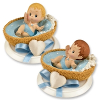 Bébé dans berceau, bleu 1 X4 pcs