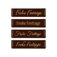 Plaquettes en chocolat noir,  Frohe Festtage  1 X128 pcs - 60 x 15 mm