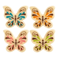 Papillons en chocolat blanc, ass. 1 X112 pcs - 37 x 32 mm