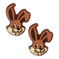 Têtes de lapins amusant en chocolat blanc 1 X60 pcs - 38 x 48 mm