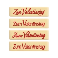 Plaquettes en chocolat blanc, „Zum Valentinstag“ 1 X96 pcs - 60 x 15 mm