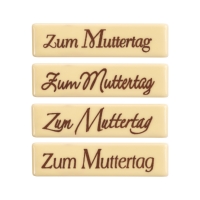 Plaquettes en chocolat blanc, „Zum Muttertag“ 1 X96 pcs - 60 x 15 mm
