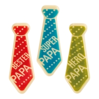 Cravatte Papa, chocolat blanc, ass. 1 X48 pcs - 20 x 56 mm