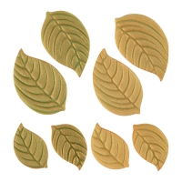 Gr. et pet. feuilles en pâte d'amandes ass. 1 X100 pcs - 50 x 30 x 3 mm/ 38 x 24 x 3 mm