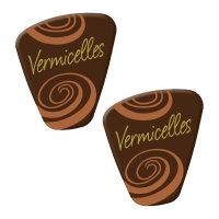 Décors de spécialités  Vermicelles  , chocolat noir 1 X140 pcs - 29 x 35 mm