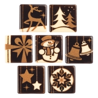 Petits carrés Noël en chocolat blanc  1 X162 pcs