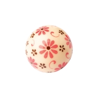 Sphères 3D, creuses, chocolat blanc, Fleurs 1 X40 pcs