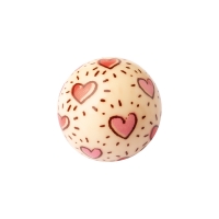 Sphères 3D, creuses, chocolat blanc, Coeurs - Ø27mm - 1 X40 pcs