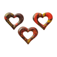 Cœurs filigranes en chocolat noir, ass. 1 X135 pcs