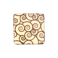 Carrés en chocolat blanc, cercles 1 X135 pcs