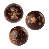 Sphères 3D, creuses, chocolat noir, Noël étincelant 1 X40 pcs
