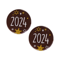 Plaquettes rondes  2024 , chocolat noir 1 X135 pcs