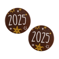 Plaquettes rondes  2025 , chocolat noir 1 X135 pcs
