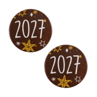 Plaquettes rondes  2025 , chocolat noir 1 X135 pcs