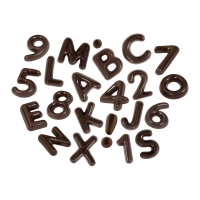 Lettres et chiffres, Glaçage au cacao 1 X 395 pcs