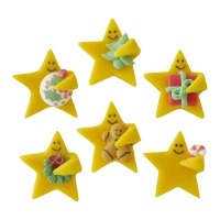 Étoiles en pate d'amandes avec déc. en sucre 1 X60 pcs