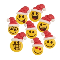 Emoticones de Noël en sucre, ass. 1 X90 pcs - 30 x 38 x 8 mm