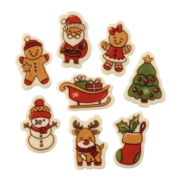 Motifs de Noël en chocolat blanc, ass. 1 X 128 pcs