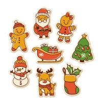 Motifs de Noël en chocolat blanc, ass. 1 X 128 pcs