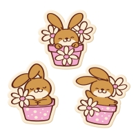Lapins en chocolat blanc, assortis 1 X 128 pcs