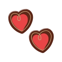 Coeurs en chocolat noir 1 X 128 pcs