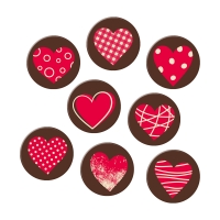 Coeurs en chocolat blanc, assortis 1 X 160 pcs