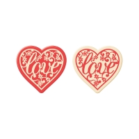 Coeurs  Love  en chocolat blanc, ass. 1 X 140 pcs