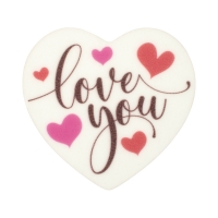 Plaquettes  love you  en masse de sucre 1 X 24 pcs