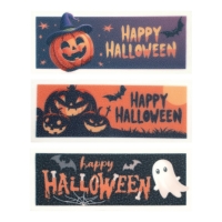 Plaq.  Happy Halloween  en masse de sucre 1 X 24 pcs