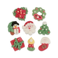 Assortiment décors de Noël en sucre moyens 1 X100 pcs -  25 x 20 x 9 mm