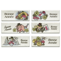 Plaquettes Bonne Année 1 X24 pcs - 85 x 33 mm