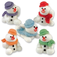 Bonhommes de neige 3D ass., sucre  1 X30 pcs - 30 x 20 x 31 mm