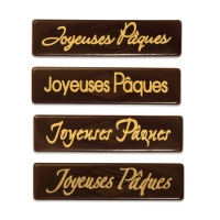 Plaquette Joyeuses Pâques, chocolat noir