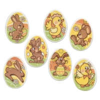 Petit oeufs Joyeuses Pâques, mousse de sucre 1 X100 pcs - 40 x 54 mm